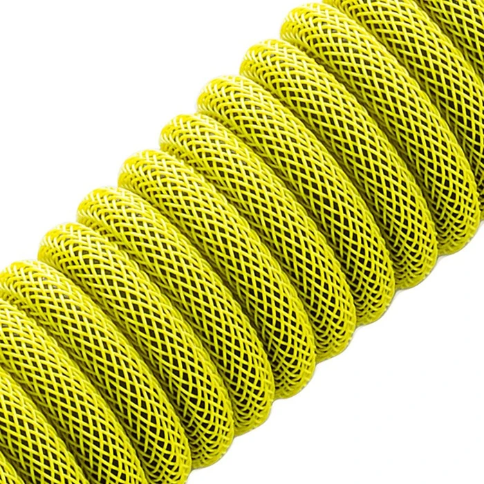 CableMod Classic Coiled Keyboard Cable USB Micro-B auf USB-A, Tastaturkabel (Spiral-Textilkabel), 1.5m, Dominator Yellow