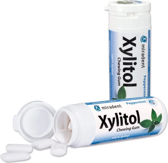 Miradent Xylitol Gum Pfefferminz Zahnpflegekaugummis, 30 Stück
