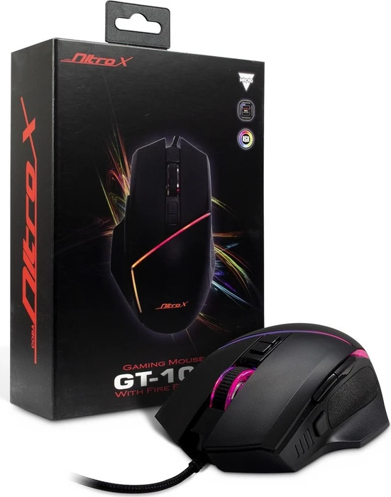 Inter-Tech Nitrox GT-100 RGB Gaming Maus schwarz, USB