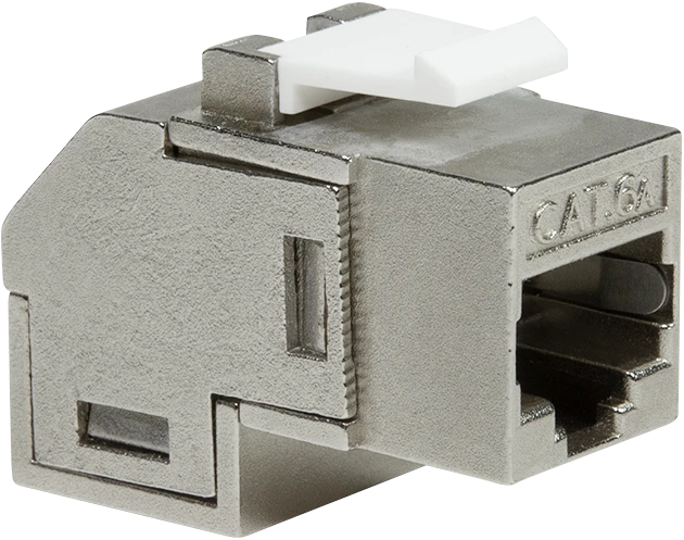 LogiLink Keystone Modul RJ-45 Buchse via RJ-45 Buchse Cat6a, 90° gewinkelt