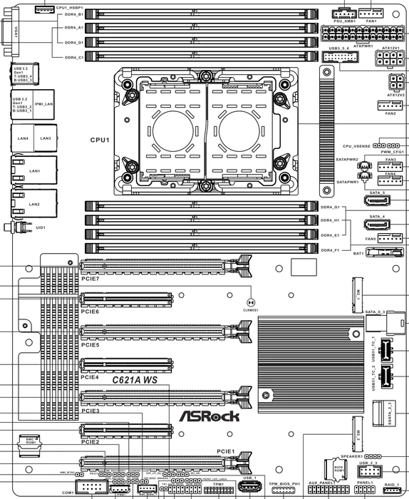 ASRock C621A WS (Intel 4189-4)