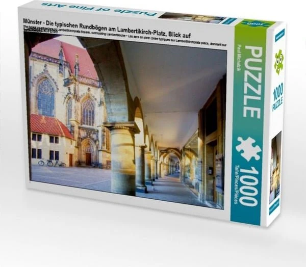 Calvendo Münster - Die typischen Rundbögen am Lambertikirch-Platz, Blick auf Lambertikirche