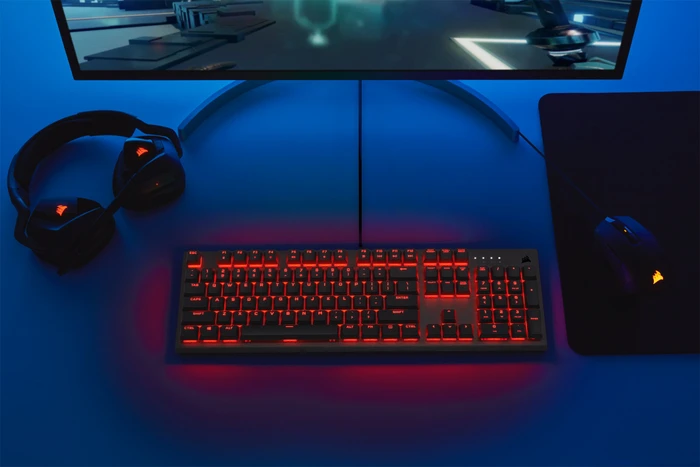 Corsair K60 PRO, LEDs rot, schwarz, Cherry VIOLA, USB, DE