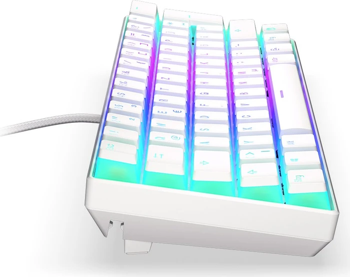 Endorfy Thock Compact Wireless Pudding, Onyx White, PBT, LEDs RGB, hot-swap, Kailh Box RED, USB/Bluetooth, DE