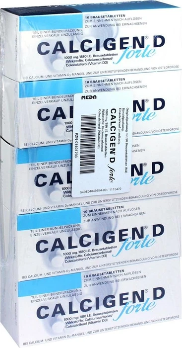 Calcigen D forte 1000mg/880I.E. Brausetabletten, 50 Stück