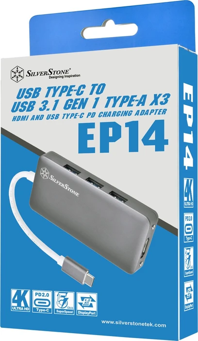 SilverStone EP14 USB-C auf HDMI USB Hub