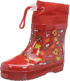 Playshoes Halbschaft gefüttert Waldtiere rot (Junior)