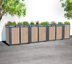Westmann Planta Mülltonnenbox 6x 240l holzoptik/anthrazit
