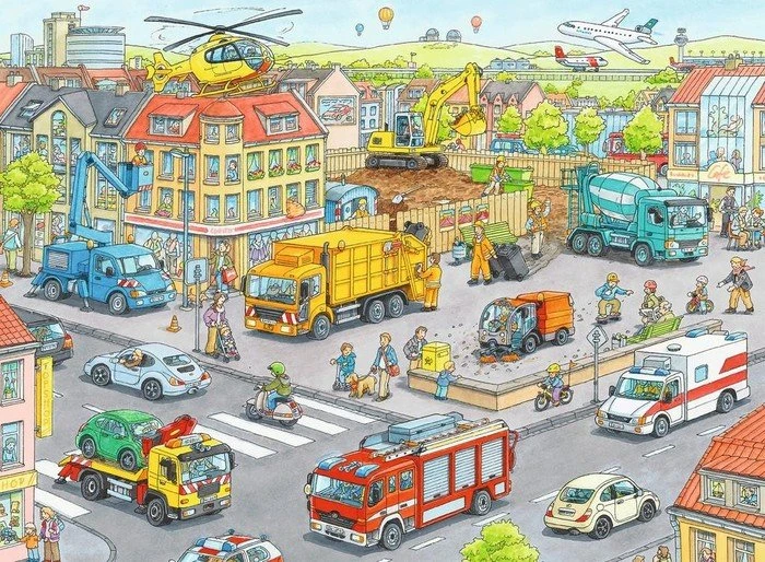 Ravensburger Puzzle Fahrzeuge in der Stadt 100XXL