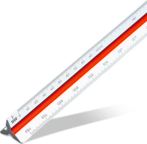Aristo Dreikantmaßstab Vermessung 30cm, weiß