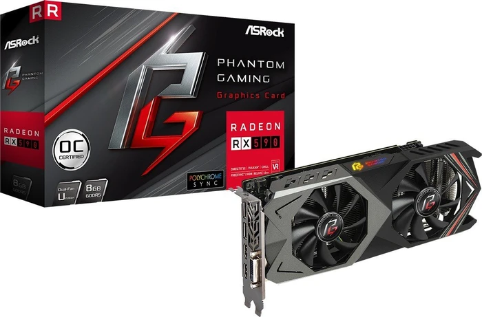 ASRock Radeon RX 590 8G OC, PHANTOM GUR RX590 8G OC, 8GB GDDR5, DVI, 2x HDMI, 2x DP