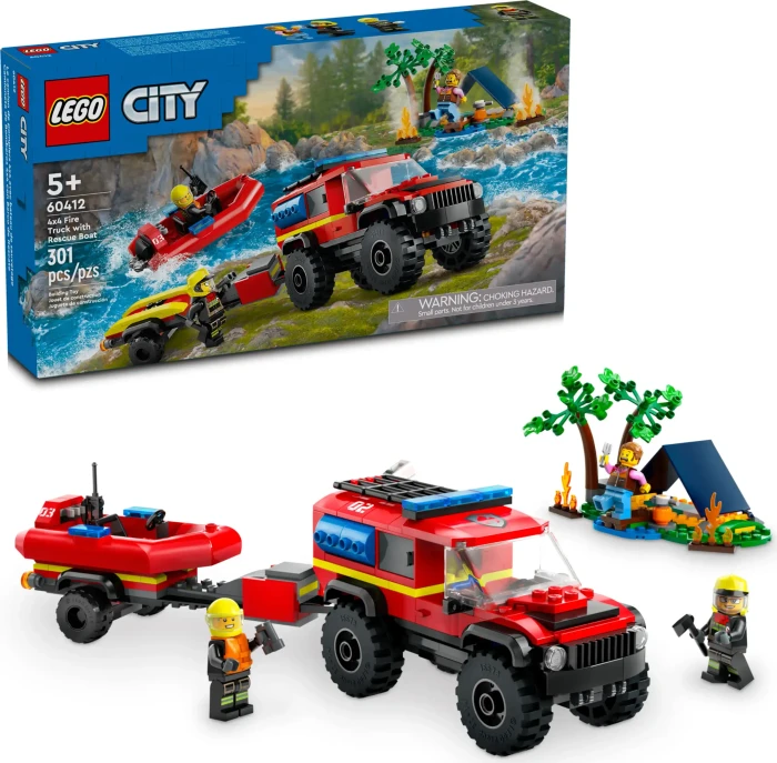 LEGO City - Feuerwehrgeländewagen mit Rettungsboot