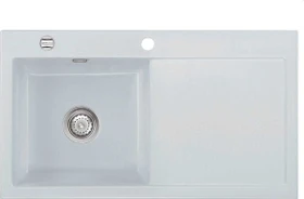 systemceram Mera 90 Einbau Becken links mit Ablauffernbedienung alu