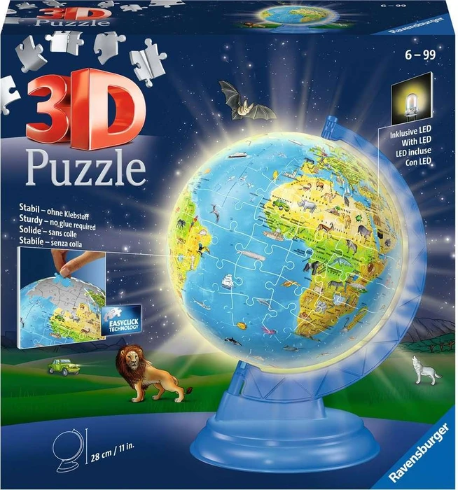 Ravensburger Puzzle Kinderglobus mit Licht in deutscher Sprache
