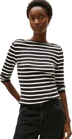 Tommy Hilfiger Slim Fit Shirt 3/4 black/ecru/stripe (Damen)