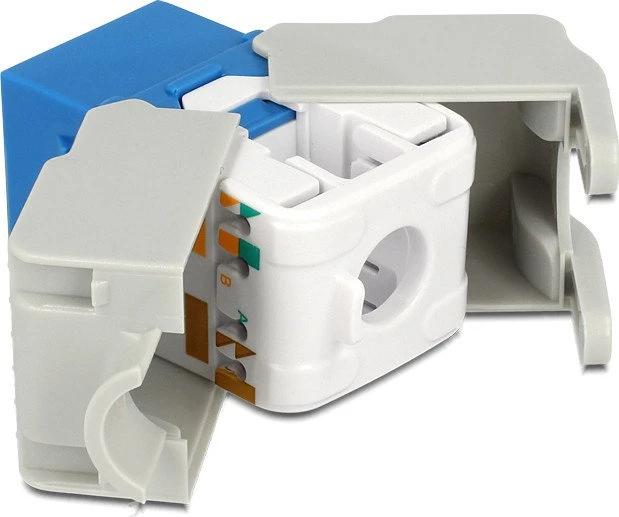 DeLOCK Keystone Modul RJ-45 Buchse via Verlegekabel Cat6, blau
