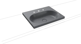 Kaldewei Centro 3055 Aufsatzwaschtisch 60x50x4cm, Perl-Effekt, cool grey 70