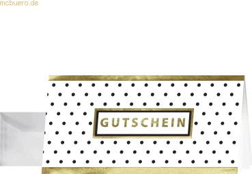 Sigel Gutscheinkarten Golden Glimmer Universalpapier weiß, 210x105mm, 185g/m², 10 Blatt
