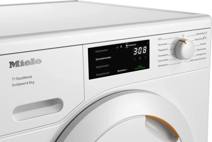 Miele T1 Excellence TEB645WP EcoSpeed & 8kg Wärmepumpentrockner lotosweiß