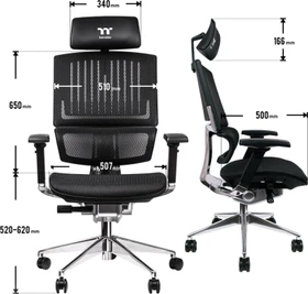 Thermaltake Cyberchair E500 Gamingstuhl, schwarz/silber