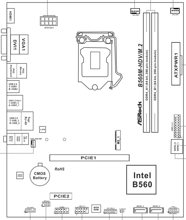 ASRock B560M-HDV/M.2 (Intel 1200)