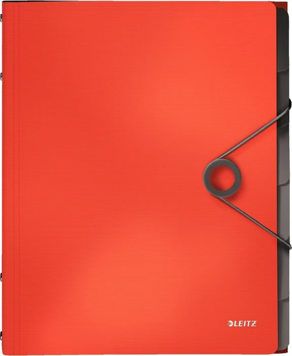 Leitz Solid Ordnungsmappe, 6 Fächer, A4, hellrot