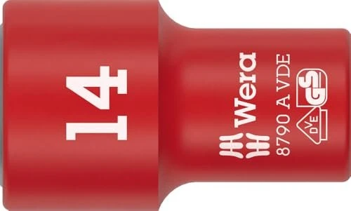Wera 8790 A VDE Zyklop Außensechskant Steckschlüssel 1/4", 14x41mm