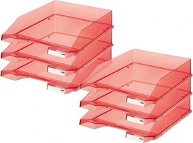 HAN Klassik Papierablage, A4, rot transparent, 6er-Pack