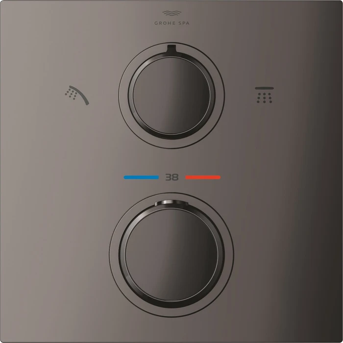 Grohe Allure Thermostat-Brausebatterie mit integrierter 2-Wege-Umstellung hard graphite