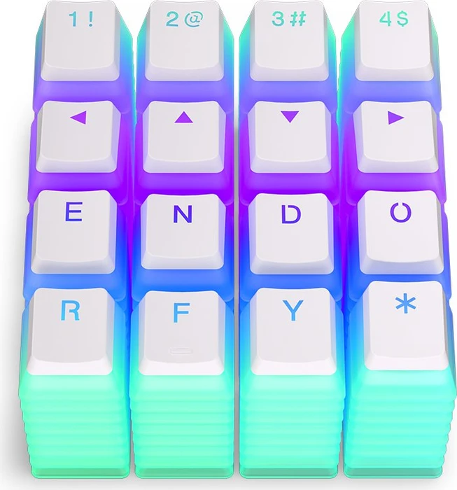 Endorfy PBT Pudding Onyx White Keycaps, Kunststoff (PBT) Double-Shot, weiß/transparent, 124 Tasten, ANSI-US