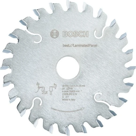 Bosch Professional Best for Laminated Panel Kreissägeblatt 24Z, 120x3.1x20mm, 1 Stück