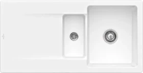 Villeroy & Boch Siluet Flat 980x490mm Einbau Becken reversibel mit Ablauffernbedienung snow white