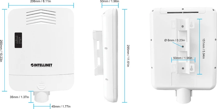Intellinet Outdoor Wallmount Gigabit Switch, 5x RJ-45, 85W PoE++ PD