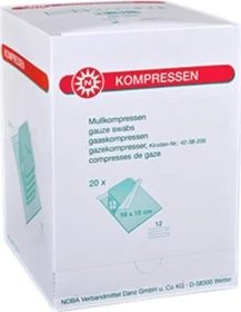 Nobamed Mullkompressen 12-fach, 10 x 10cm, 100 Stück (20x 5 Stück)