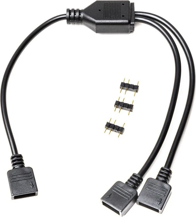 EK Water Blocks EK-D-RGB 2-Way Splitter Kabel, 5V, 3-Pin, 2-fach, 30cm, schwarz (3831109848050)