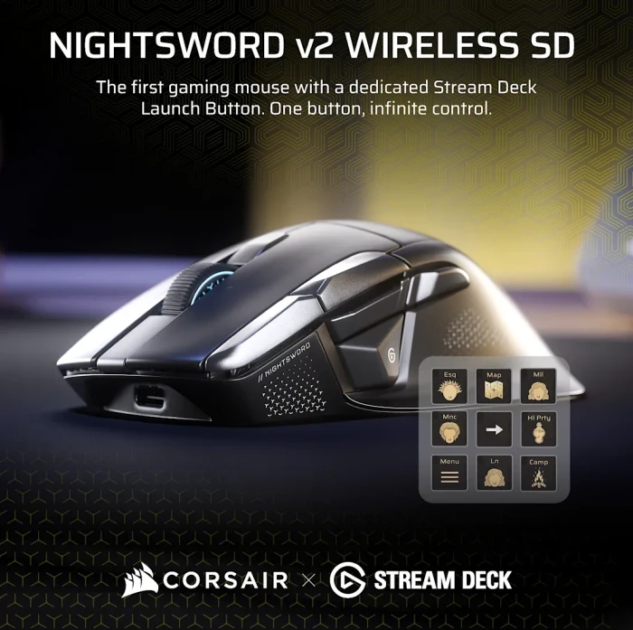 Corsair Nightsword v2 Wireless, USB/Bluetooth