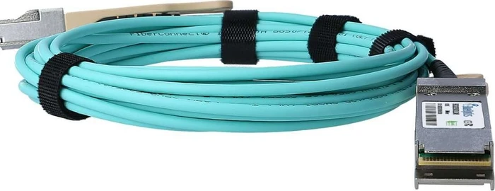 BlueOptics Aktives Optisches Kabel 100GBase 2m LAN-DAC, Lichtwellenleiter-Duplex, QSFP28, blau