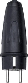 Merten Vollgummi-SCHUKO-Stecker, schwarz