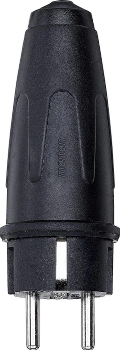 Merten Vollgummi-SCHUKO-Stecker, schwarz