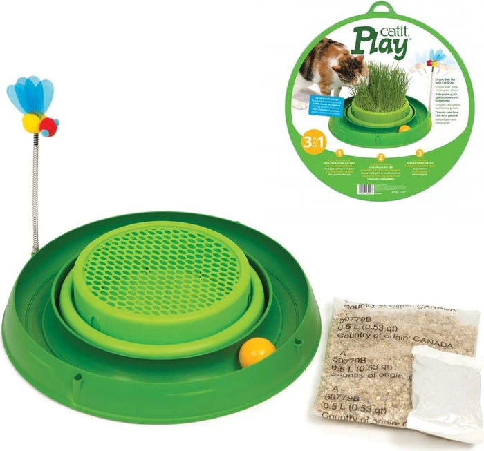 Catit Ballspielzeug für Spielschienen mit Katzengras