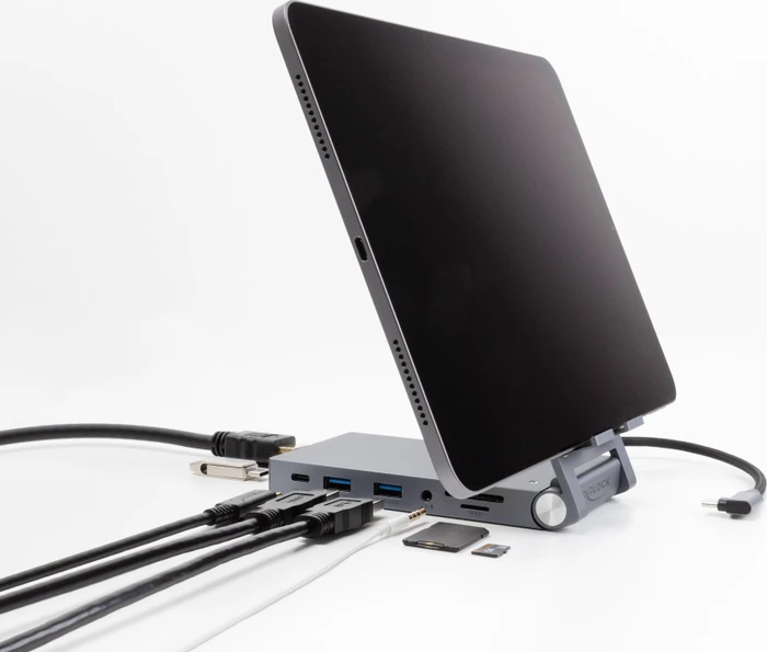 DeLOCK Tablet und Notebook Dockingstation 4K mit integrierter Halterung, USB-C 3.0 [Buchse]