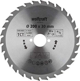 Wolfcraft Serie Grün Kreissägeblatt 30Z, 200x2.4x30mm, 1 Stück
