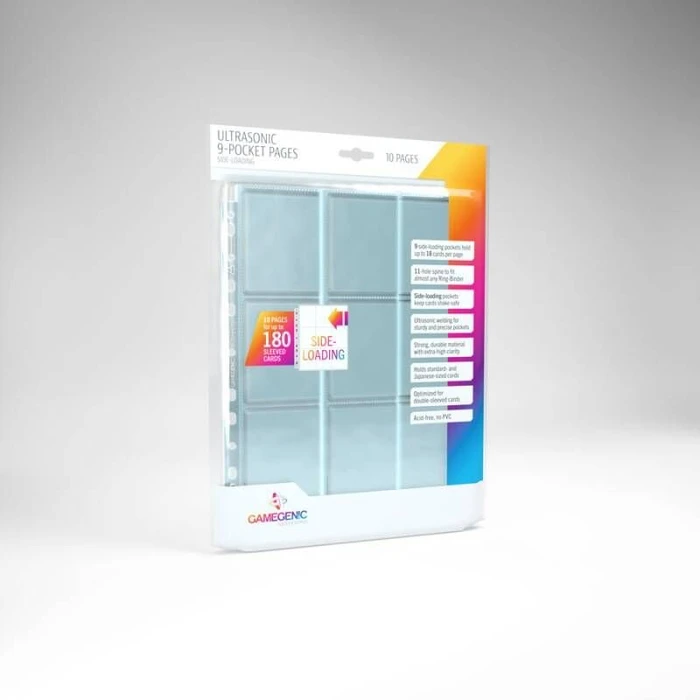 Gamegenic Ultrasonic 9-Pocket Pages Side-Loading transparent, 10 Stück