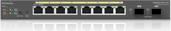 EnGenius Fit FitSwitch EWS29 Desktop Gigabit Managed Switch, 8x RJ-45, 2x SFP, 110W PoE