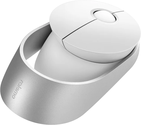 Rapoo Ralemo Air 1 Multi-mode Wireless Charging Mouse weiß/silber, USB/Bluetooth