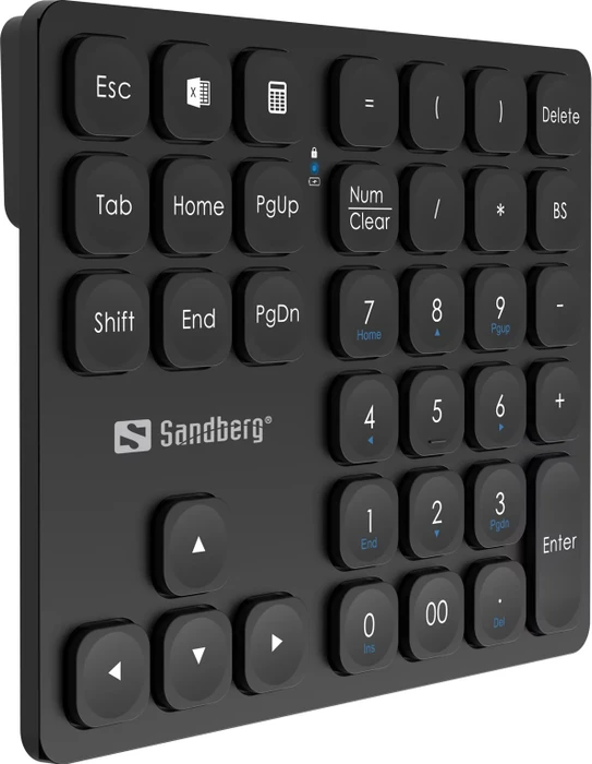 Sandberg Wireless Numeric Keypad Pro, schwarz, USB/Bluetooth