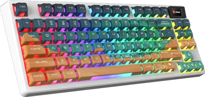 MSI FORGE GK600 TKL Wireless Mars, LEDs RGB, hot-swap, KKT Purple Star, USB/Bluetooth, US