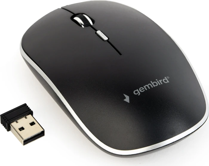 Gembird Wireless Optical Mouse 4B-01 schwarz/silber, USB