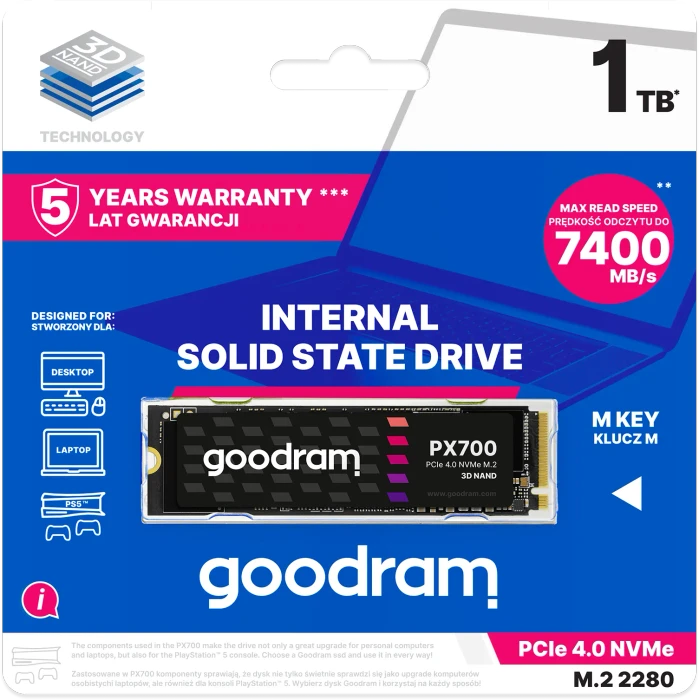 goodram PX700 1TB, M.2 2280 / M-Key / PCIe 4.0 x4