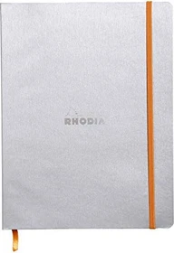 Rhodia Rhodiarama Notizbuch, 190x250mm, liniert, Softcover, silber, 80 Blatt